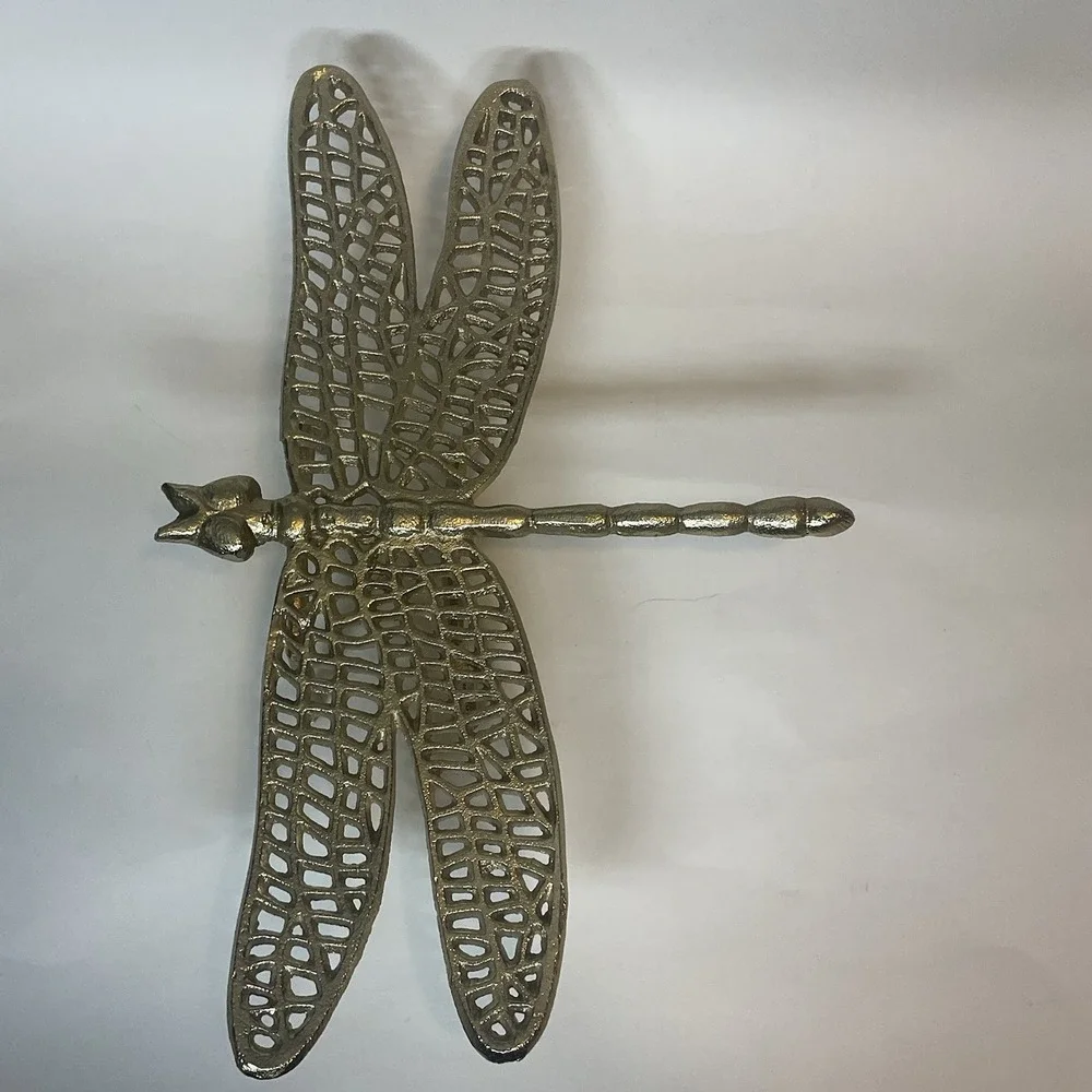 Home Decorating Insect Large Gold‎ Metal Dragonfly Figure Decor 15